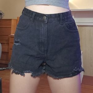 Black mom jean shorts